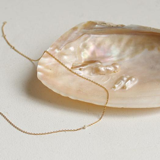 Gold-Plated Essence Single Pearl Necklace