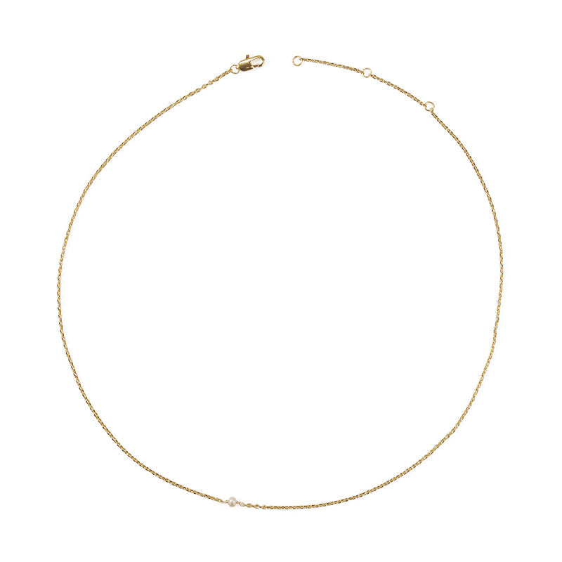 Gold-Plated Essence Single Pearl Necklace