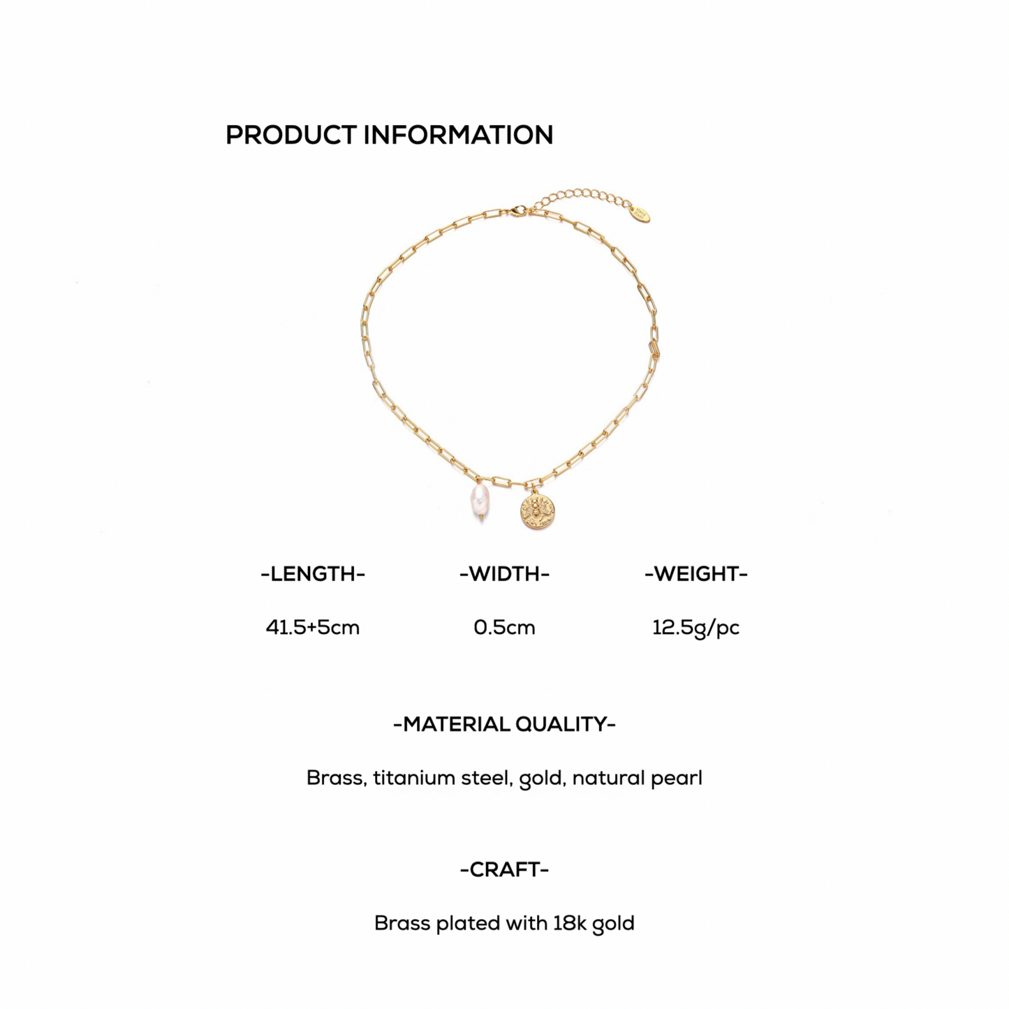 Gold-Plated Chic Vintage Medallion and Pearl Drop Necklace