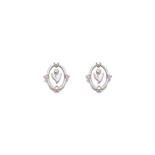 Platinum-Plated Elegant Tulip Shell Earrings