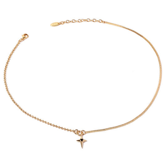 Minimalist Gold-Plated Necklace with Zircon Pendant