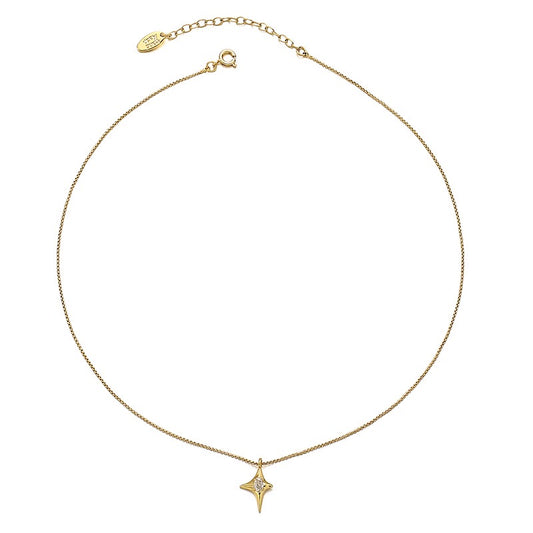 Gold-Plated  Zircon Star Pendant Necklace