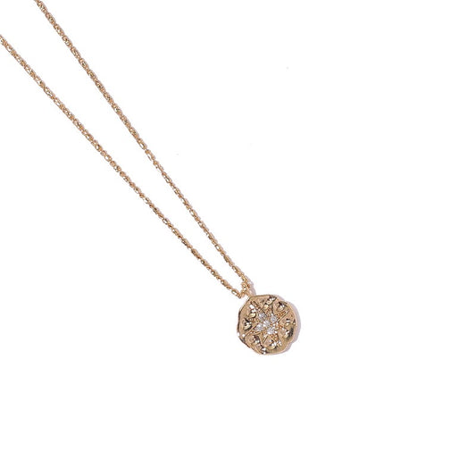 Gold-Plated Delphes-Inspired North Star Coin Pendant Necklace