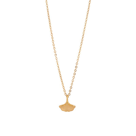 Gold-Plated Lucky Leaf Pendant Necklace