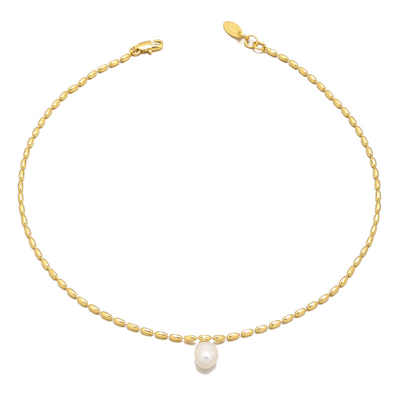 Gold-Plated Vintage Pearl Necklace